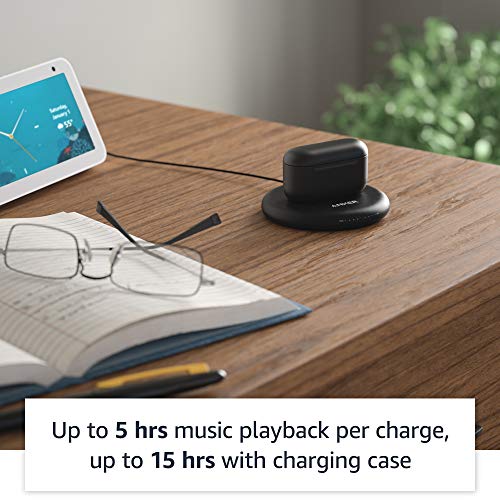 Echo Buds with Active Noise Cancellation (2nd gen) | Wireless earbuds with active noise cancellation and Alexa | Wireless charging case and made for Amazon wireless charging pad | Glacier White