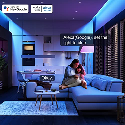 Ailofy Smart LED Strip Lights 16.4ft and 2 Pack Color Bulbs Kit with App Control, Color Changing, Wi-Fi Light Work with Alexa and Google Home, Sync to Music, Light Kit for Bedroom, Living Room
