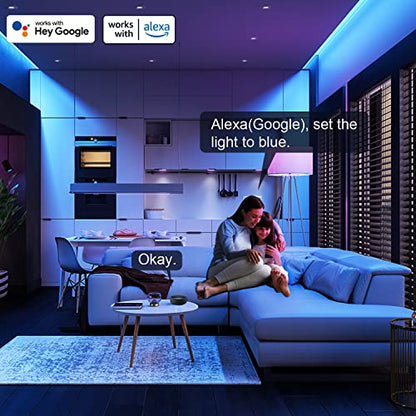 Ailofy Smart LED Strip Lights 16.4ft and 2 Pack Color Bulbs Kit with App Control, Color Changing, Wi-Fi Light Work with Alexa and Google Home, Sync to Music, Light Kit for Bedroom, Living Room
