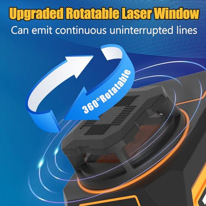 OMMO Laser Level, 12 Lines Green Laser Level 360 Self-leveling, 3x360° 3D Green Cross Line Laser Swivel Level with Rotatable Laser Window Battery and Remote Control