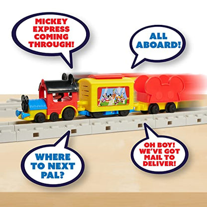 Disney Junior Mickey Mouse Around Town Track Set, 40-piece Remote Control Toy Train, Officially Licensed Kids Toys for Ages 3 Up, Gifts and Presents, Amazon Exclusive