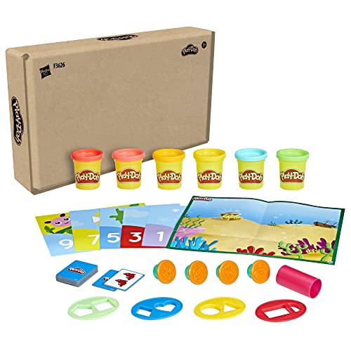 Play-Doh Create and Count Numbers Playset Preschool Toy for Kids 3 Years and Up with 6 Double-Sided Playmats, 10 Counting Flashcards, and 6 Cans of Modeling Compound, Non-Toxic (Amazon Exclusive)
