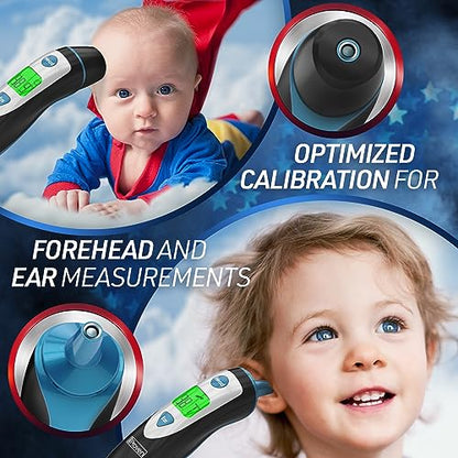 iProven Ear and Forehead Thermometer Dual Mode - 1 Second Accurate Fever Thermometer for Adults, Kids, and Babies - Digital Infrared Technology, Body Temperature Thermometer