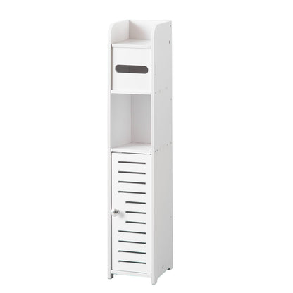 AOJEZOR Toilet Paper Holder Stand, Small Bathroom Storage Cabint (30.5" H Small Size(fit Small roll), White)
