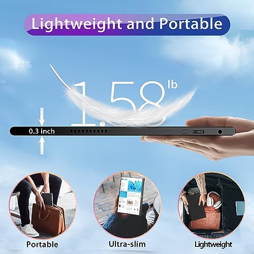Mgitecy Portable Monitor 15.6inch 1080P USB C HDMI Travel Monitor for Laptop with Ultra-Slim IPS Display w/Smart Cover & Dual Speakers, Portable Screen for Laptop Pc Phone Mac Xbox Ps5 Switch