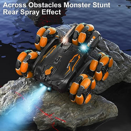 RC Car for Boys|Girls, RC Stunt Car with A Key Deformation&Memory Running, Double Sided Flip Stunt car,360 Rotating 2.4Ghz Indoor/Outdoor All Terrain Electric Toy Cars Gifts