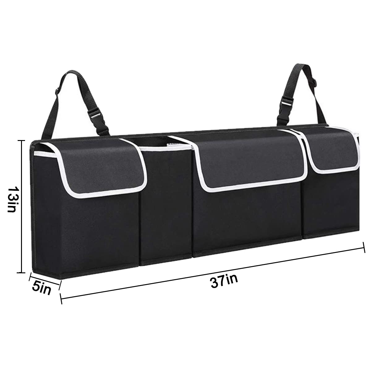 Enstiler Car Trunk Organizer, Backseat Hanging Organizer with 4 Large Storage Bag-Car Seat for SUV,Trunk,Space Saving Expert
