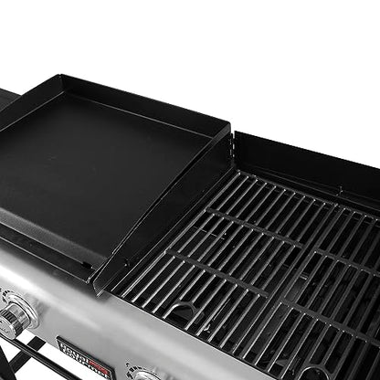 Royal Gourmet GD401 Portable Propane Gas Grill and Griddle Combo with Side Table | 4-Burner, Folding Legs,Versatile, Outdoor | Black 66 Inch