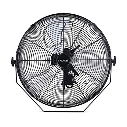 NewAir 20” Outdoor High Velocity Wall Mounted Fan with 3 Fan Speeds and Adjustable Tilt Head, NIF20WBK00