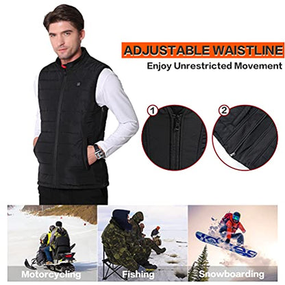 AICARSHI Heated Vest with Battery for Men Women Adjustable Lightweight Electric Heating Vest for Hiking (Medium, Men)