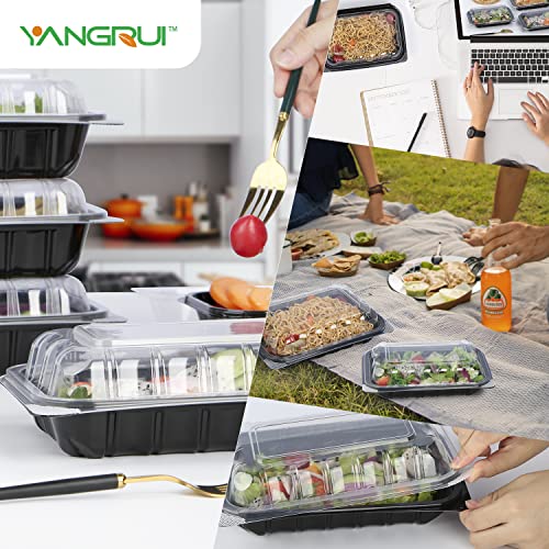 YANGRUI Clamshell Take Out Containers, Anti-Fog Leak Proof Shrink Wrap 30 Pack 9 x 6 Inch 27 oz Meal Prep Container BPA Free PP Material Microwave Freezer Safe Hinged To Go Containers
