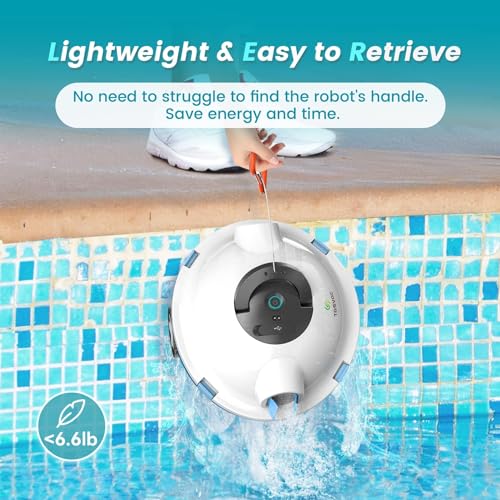 𝟮𝟬𝟮𝟯 𝙐𝙥𝙜𝙧𝙖𝙙𝙚 TASVAC Cordless Robotic Pool Cleaner, Automatic Pool Vacuum, 90 Mins Runtime, Powerful, Self-Parking, Lightweight, Ideal for Flat Above/In-Ground Pool up to 1100 Sq.Ft