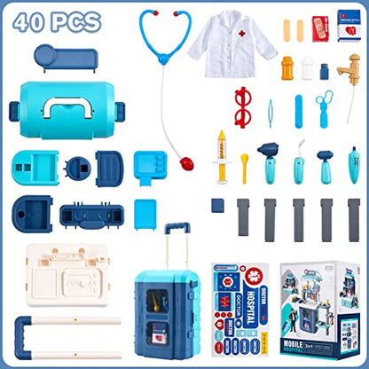 GEIYATOI Kids Toy Doctor Kit, Toddler Medical Set with Stethoscope and Medical Tools Toys for 3 4 5 6 Years Old Boys Girls, Doctor Pretend Play Toy Gifts for Christmas Birthday Party New Year