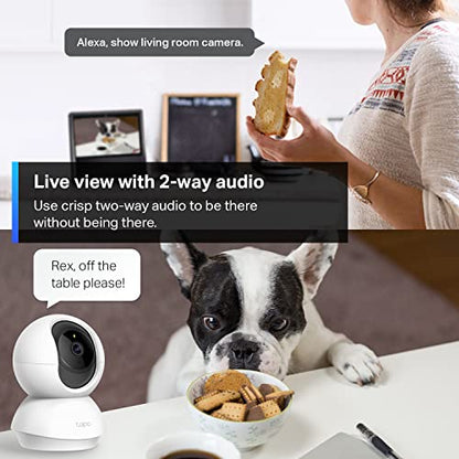 TP-Link Tapo 2K Pan/Tilt Security Camera for Baby Monitor, Dog Camera w/ Motion Detection and Tracking, 2-Way Audio, Night Vision, Cloud &SD Card Storage, Works w/ Alexa & Google Home (Tapo C210)