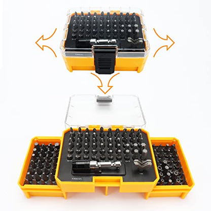 YF YoungFulTool 108 Piece 1/4’’ Hex Shank Magnetic Screwdriver Bit Set Slotted Phillips Pozidriv Torx Hex Security Bits,Speciality Bits,Quick-Release Bit Holder Hand/Power Tool Accessories