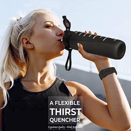 YOU GOT THIS LIVING Motivational Sports Water Bottle with Spout & Carry Handle, 32 oz/1L Water Bottle, One Hand Click Open, Achieve All-Day Hydration SpillProof,BPA FREE