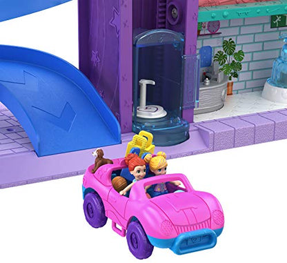 Polly Pocket Dolls and Playset, Mega Mall with 3 Micro Dolls, Toy Car and Accessories, 6 Floors and Elevator, Toys for Kids (Amazon Exclusive)
