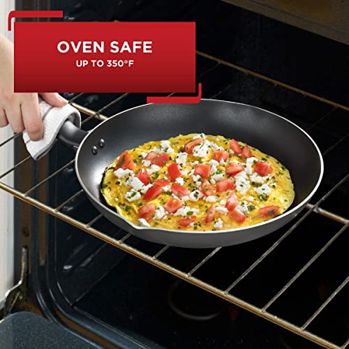 T-fal Initiatives Nonstick Cookware Set 18 Piece Oven Broiler Safe 350F Pots and Pans, Dishwasher Safe Black