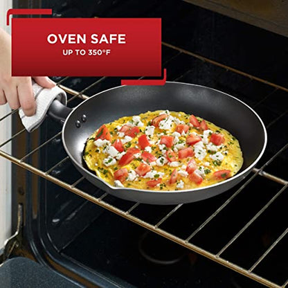 T-fal Initiatives Nonstick Cookware Set 18 Piece Oven Broiler Safe 350F Pots and Pans, Dishwasher Safe Black