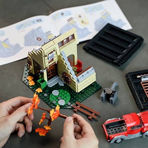 ENJBRICK A-Frame Cabin Building Set Compatible with Lego Architecture for Adutls, Friends Autumn House for Girls 8-14 Years Up 696pcs