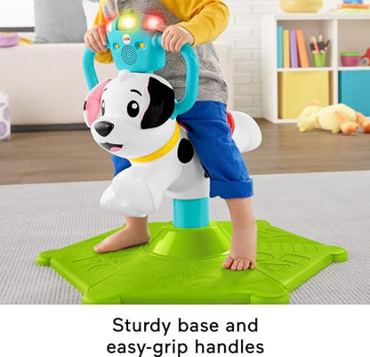 Fisher-Price Toddler Ride-On Learning Toy, Bounce and Spin Puppy Stationary Musical Bouncer for Babies and Toddlers Ages 12+ Months (Amazon Exclusive)