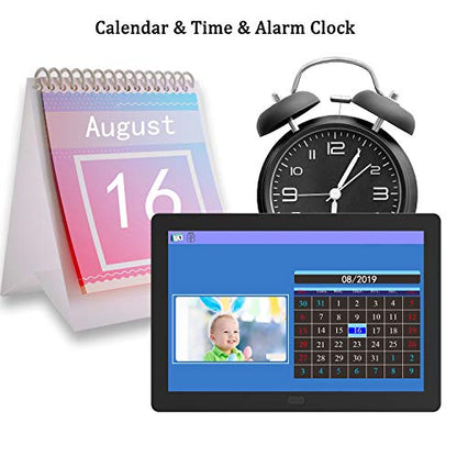 Digital Photo Frame with IPS Screen - Digital Picture Frame with 1080P Video, Music, Photo, Auto Rotate, Slide Show, Remote Control, Calendar, Time,1280x800, 16:9 (7 Inch Black)