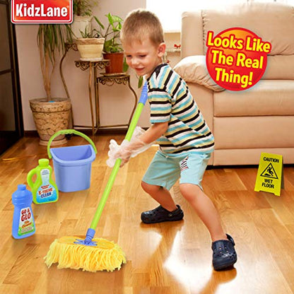 Kidzlane Kids Cleaning Set for Toddlers | Kids Broom Set for Kids for Play | Mop and Cleaning Toys Set | Kids Broom and mop Set for Toddlers | Cleaning Toys for Kids Ages 4-8 and Older