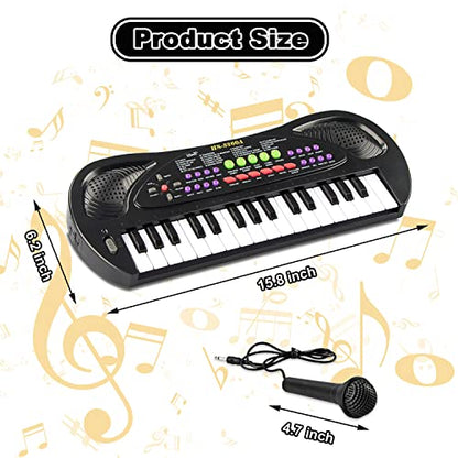 EOOLEOW Kids Piano, 32 Keys Multifunction Keyboard Piano for Kids - Children Early Learning Educational Music Piano Toys for 3 4 5 6 7 8 Year Old (Black)
