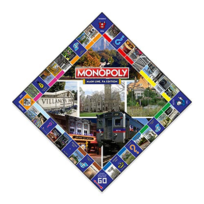 The Main Line Monopoly, Family Board Game for 2 to 6 Players, Board Game for Kids Ages 8 and Up