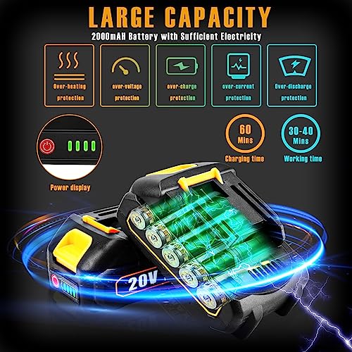 ALLOYMAN Mini Chainsaw 6-Inch Cordless | 26.2ft/s chain speed | Upgrade 775 Powerful motor | Tool Free Bar and Chain Adjustments | Handheld Small Chainsaw for Wood Cutting Tree Trimming