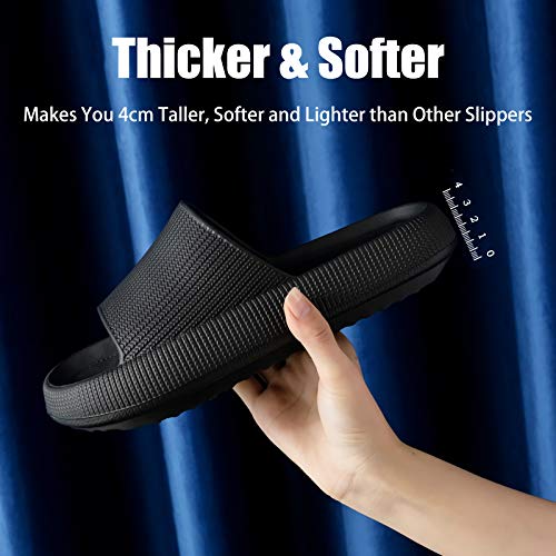 rosyclo Cloud Slippers for Women and Men, Massage Shower Bathroom Non-Slip Quick Drying Open Toe Super Soft Comfy Thick Sole Home House Cloud Cushion Slide Sandals for Indoor & Outdoor Platform Shoes