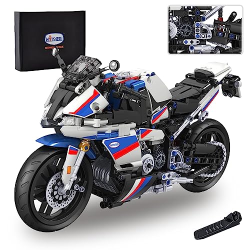 WINNER SPACE 1/6 Racing Motorcycle Toy Building Blocks Kit, Stem Bricks Sets,Toys for Boys & Adults,Build A Model Motorcycle,Suspension (819 Pieces)