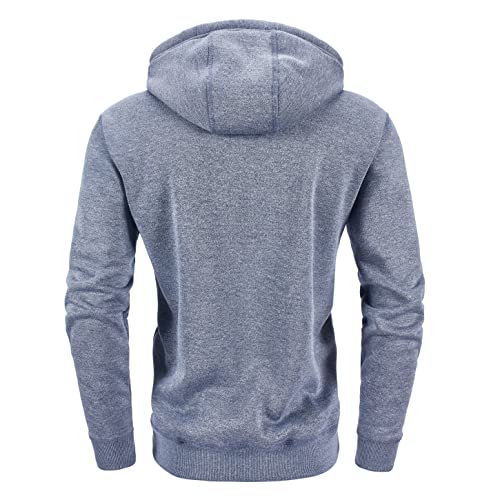 OHSNMAKSL Men's Full Zip Hoodie Fleece Jacket Sweatshirt Lined work coat 21-M-WY-02#Bluegray-L