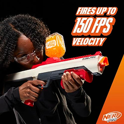 NERF Pro Gelfire Raid Blaster, Fire 5 Rounds at Once, 10,000 Gel Rounds, 800 Round Hopper, Eyewear, Toys for Teens Ages 14 & Up
