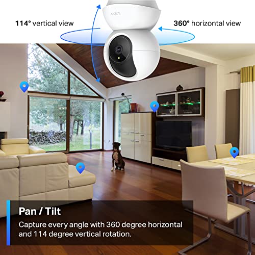 TP-Link Tapo 2K Pan/Tilt Security Camera for Baby Monitor, Dog Camera w/ Motion Detection and Tracking, 2-Way Audio, Night Vision, Cloud &SD Card Storage, Works w/ Alexa & Google Home (Tapo C210)