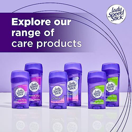 Lady Speed Stick Invisible Dry Antiperspirant Deodorant, Shower Fresh, 2.3oz, 4 Pack