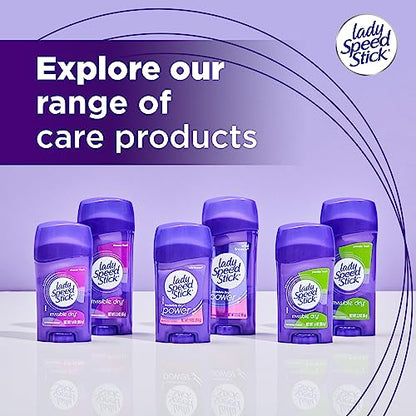 Lady Speed Stick Invisible Dry Antiperspirant Deodorant, Shower Fresh, 2.3oz, 4 Pack