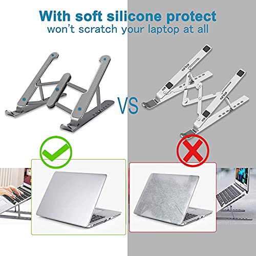 Senose Laptop Stand, Laptop Holder Portable Computer Stand Desktop Holder Mount Foldable Riser with 7 Levels Adjustable Aluminum Alloy Compatible for MacBook Air Pro,HP,Lenovo More 10-15.6" Laptops