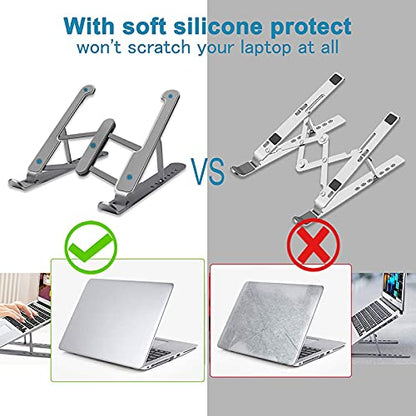 Senose Laptop Stand, Laptop Holder Portable Computer Stand Desktop Holder Mount Foldable Riser with 7 Levels Adjustable Aluminum Alloy Compatible for MacBook Air Pro,HP,Lenovo More 10-15.6" Laptops