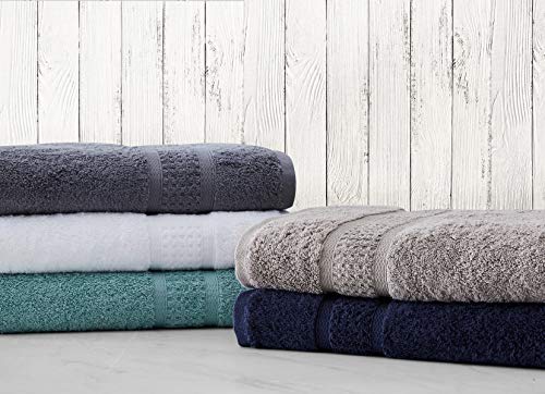 Nautica - 6 Piece Bath Towels, Absorbent & Fade Resistant Cotton Towel Set, Fashionable Bathroom Decor (Oceane Turquoise, 6 Piece)