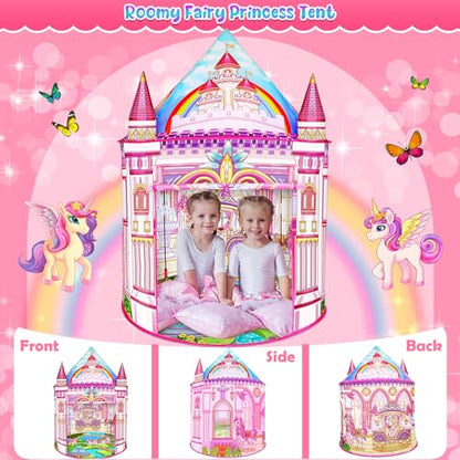 Toys for Girls,Large Kids Tent Toddler Girl Toys,Foldable Tent for Kids with Carry Bag Indoor Playhouses,Princess Toys for 2 3 4 5 6 7 8 9 10 Year Old Girls Christmas Brithday Unicorns Gifts for Girls