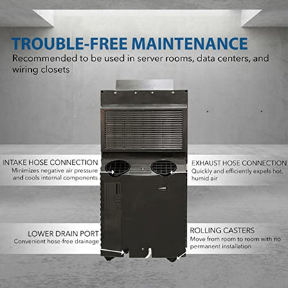 Whynter ARC-143MX 14,000 BTU (9,456.1 BTU SACC) Dual Hose Cooling Portable Air Conditioner, Dehumidifier, and Fan with 3M Filter Storage Bag, up to 500 sq ft in Platinum/Black