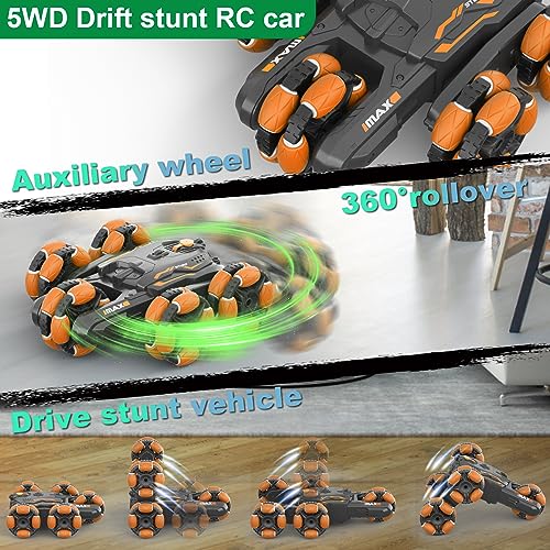 RC Car for Boys|Girls, RC Stunt Car with A Key Deformation&Memory Running, Double Sided Flip Stunt car,360 Rotating 2.4Ghz Indoor/Outdoor All Terrain Electric Toy Cars Gifts