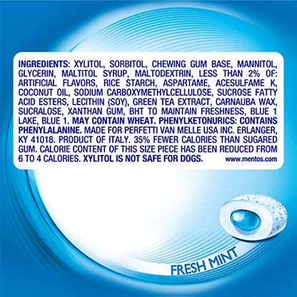 Mentos Pure Fresh Sugar-Free Chewing Gum with Xylitol, Fresh Mint, 120 Piece Resealable Bag ( Pack of 4)
