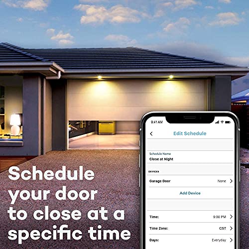 myQ Chamberlain Smart Garage Control - Wireless Garage Hub and Sensor with Wifi & Bluetooth - Smartphone Controlled, myQ-G0401-ES, White