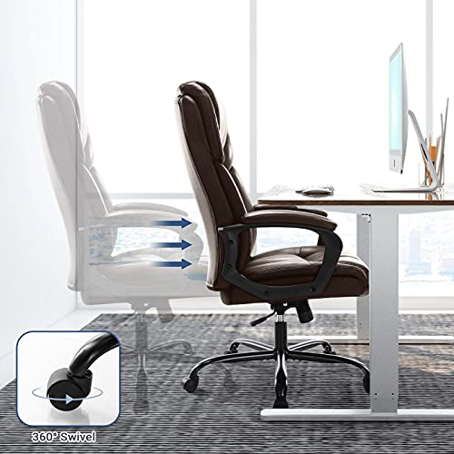 ZUNMOS PU Leather Office Chair, Brown