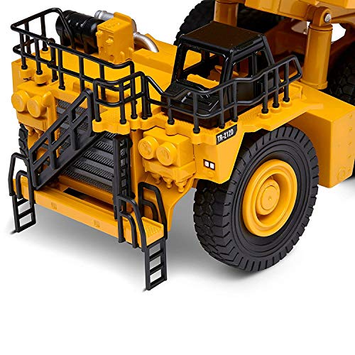 Top Race Diecast Heavy Metal Construction Toy Tractor 1:40 Scale (Dump Truck) Diecast Metal Vehicle Toys for Kids 8+ | Dumptruck for Adults | Yellow & Black Dump Truck Toys
