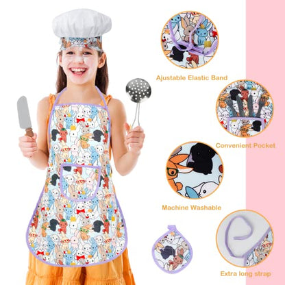 Holycco Kids Toy Kitchen Accessories, Toddler Kitchen Set for Kids with Play Pots, Play Kitchen Accessories Toy Gifts for Ages 3 4 5 6-8 Years, Kids Kitchen Playset, Play Kitchen Toys for Girls Boys