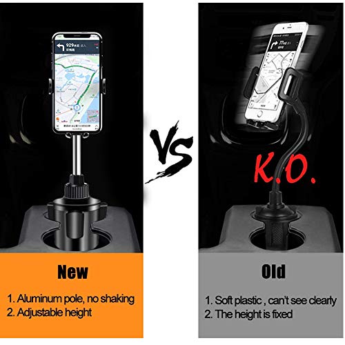 NeotrixQI Cup Holder Tablet Mount, 2-in-1 Tablet and Smartphone Adjustable Swing Cradle with Extended Cup Car Mount Holder Compatible with Apple iPad iPhone Samsung Galaxy Z Fold 3
