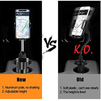 NeotrixQI Cup Holder Tablet Mount, 2-in-1 Tablet and Smartphone Adjustable Swing Cradle with Extended Cup Car Mount Holder Compatible with Apple iPad iPhone Samsung Galaxy Z Fold 3